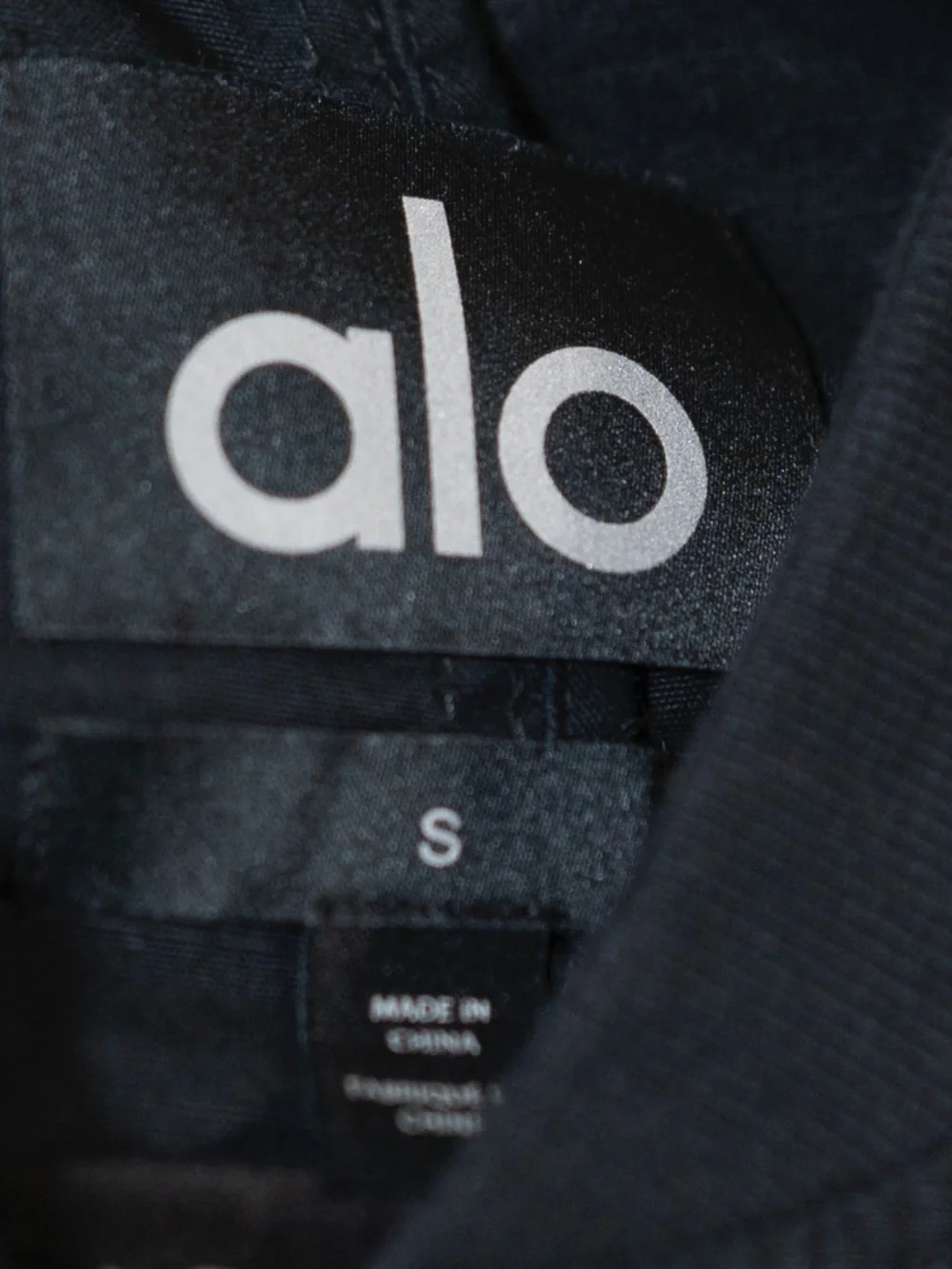 Alo Yoga Women's Division Ripstop Bomber Full Zip Collarless Jacket Black Small